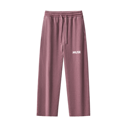Frayed Enzyme Washed Fleece Sweatpants