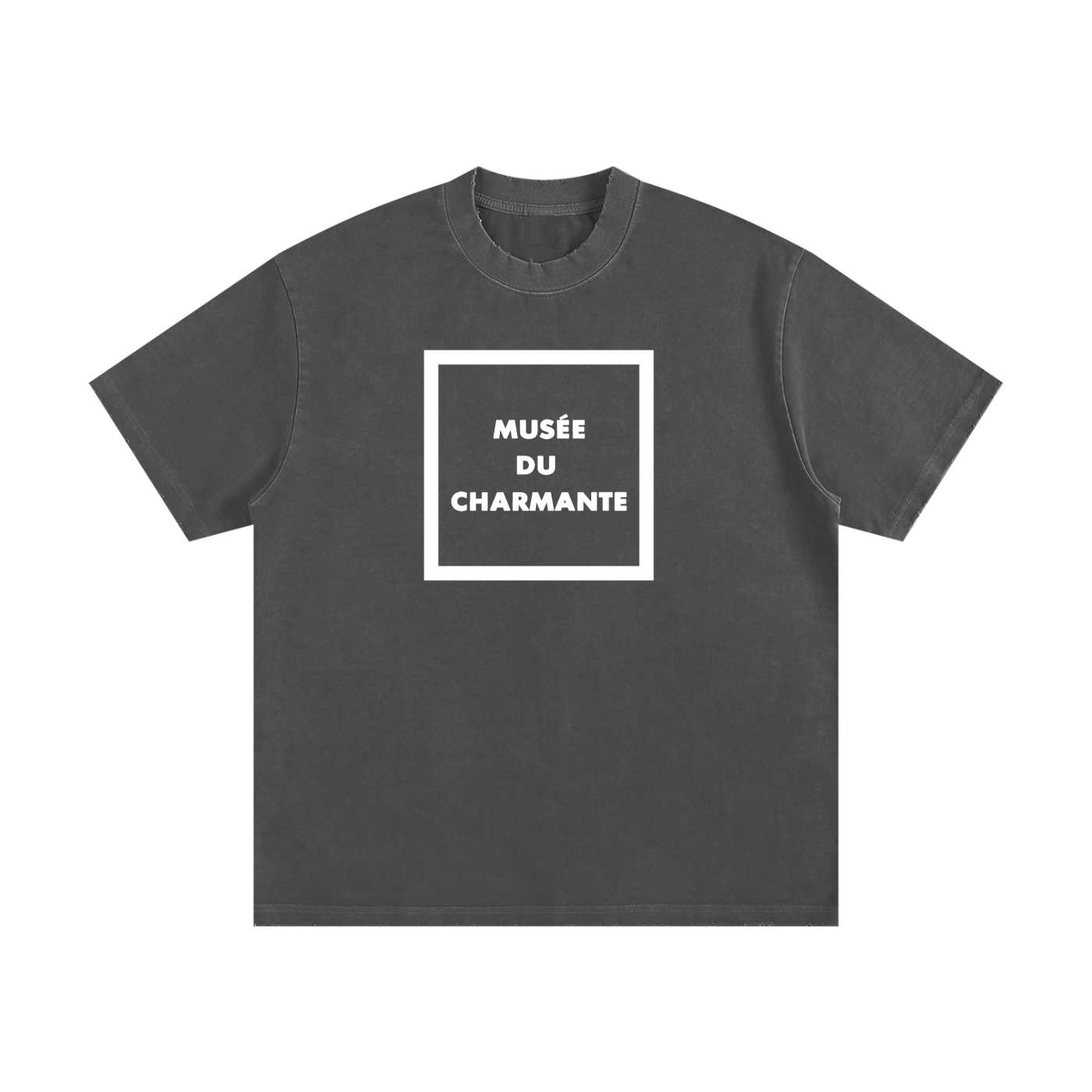Charmante Box Heavyweight Vintage Washed Frayed Tee
