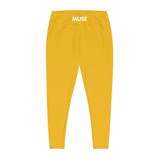 CGM Muse High Waisted Plus Size Leggings (Yellow)
