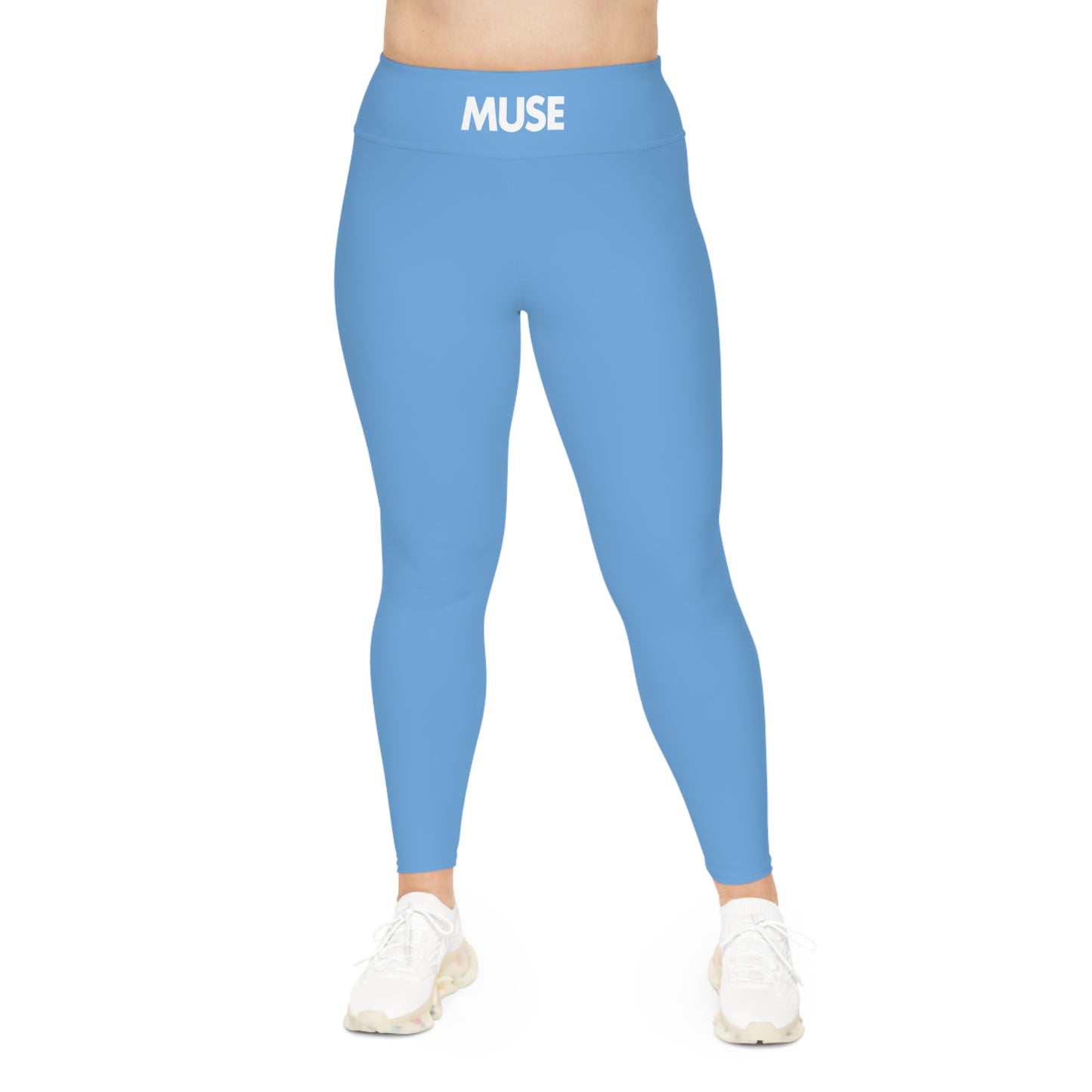 CGM Muse High Waisted Plus Size Leggings (Light Blue)