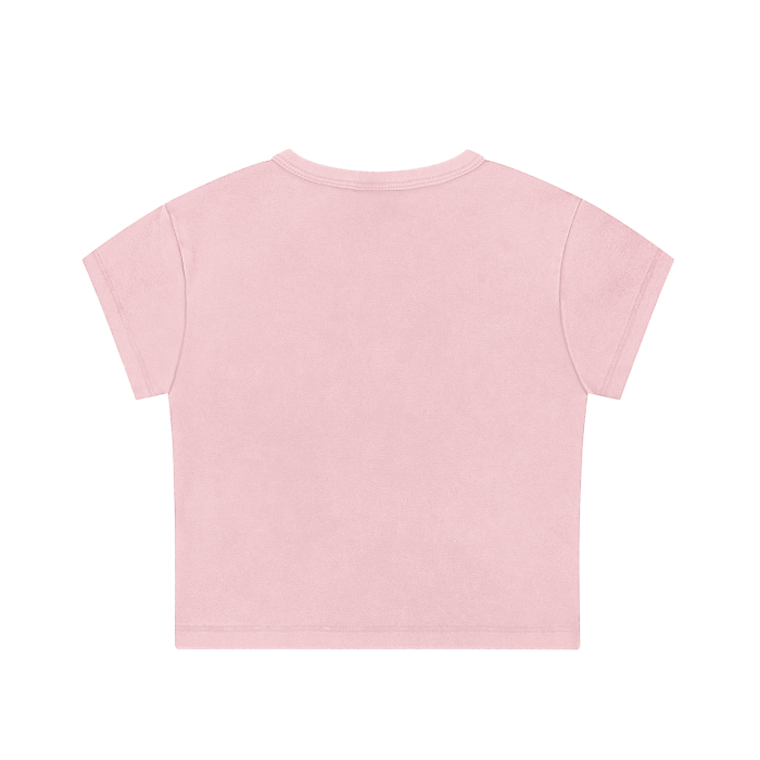 CGM Cute Girl Logo Snow Washed Crop Tee