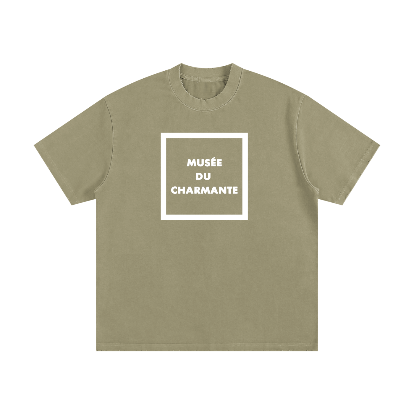 Charmante Box Heavyweight Vintage Washed Frayed Tee