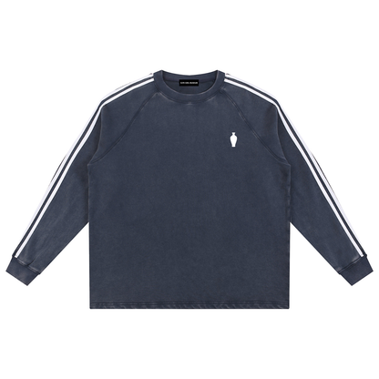 Snow Washed Contrast Tape Sweatshirt