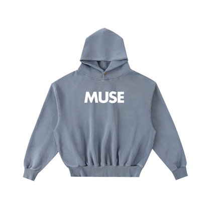Frayed Enzyme Washed Fleece Hoodie