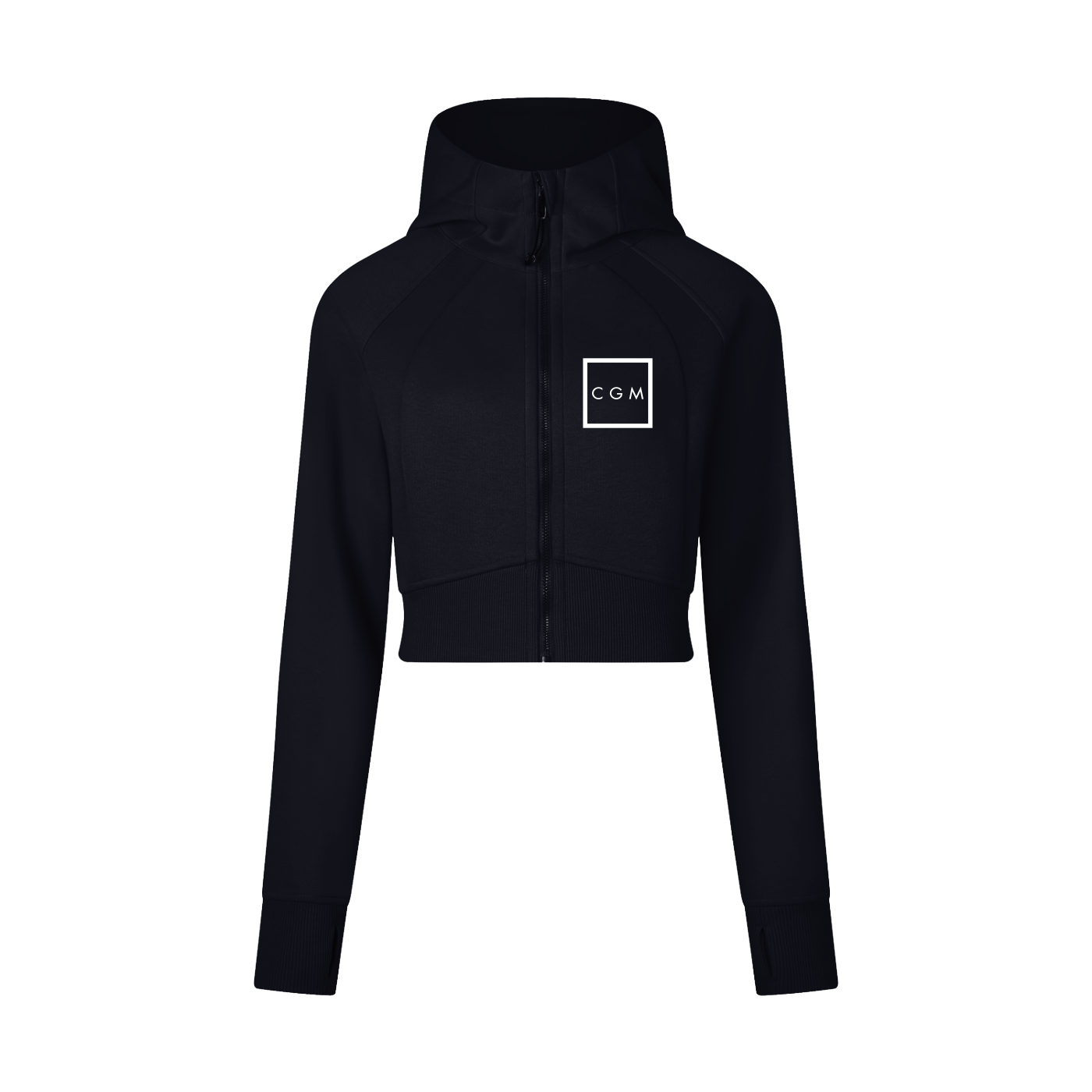 CGM Box Logo Cropped Zip-Through Hoodie