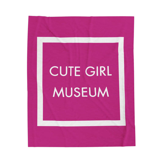 CGM Cute Girl Box Logo Pink Velveteen Plush Blanket