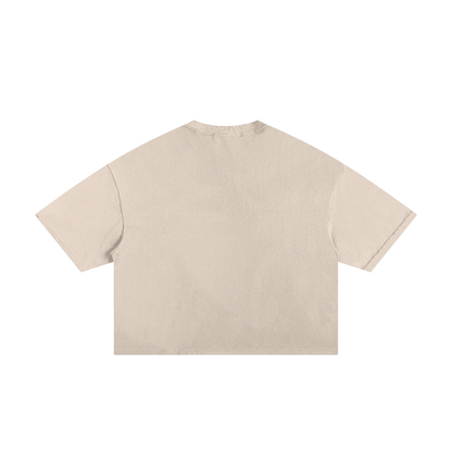 CGM Cute Girl Arch Frayed Boxy Tee White