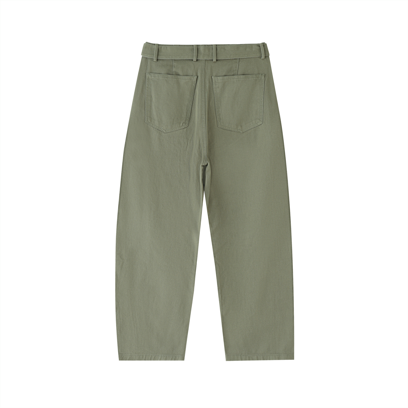 CGM Belted Barrel-leg Chino Pants