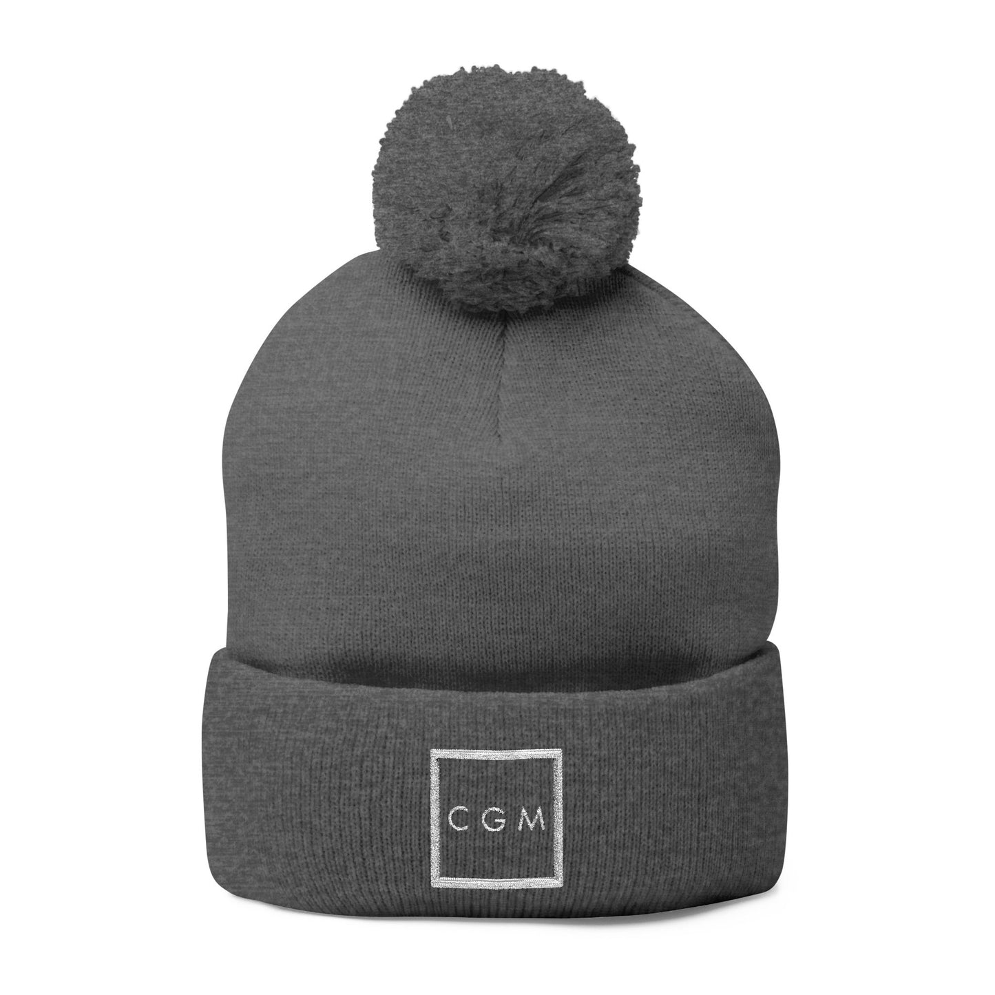 CGM Embroidered Pom-Pom Knit Cap