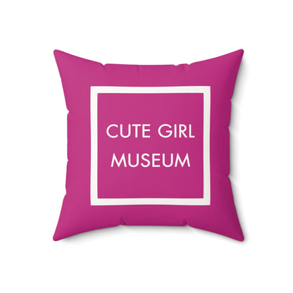 CGM Cute Girl Box Logo Pink Throw Pillow