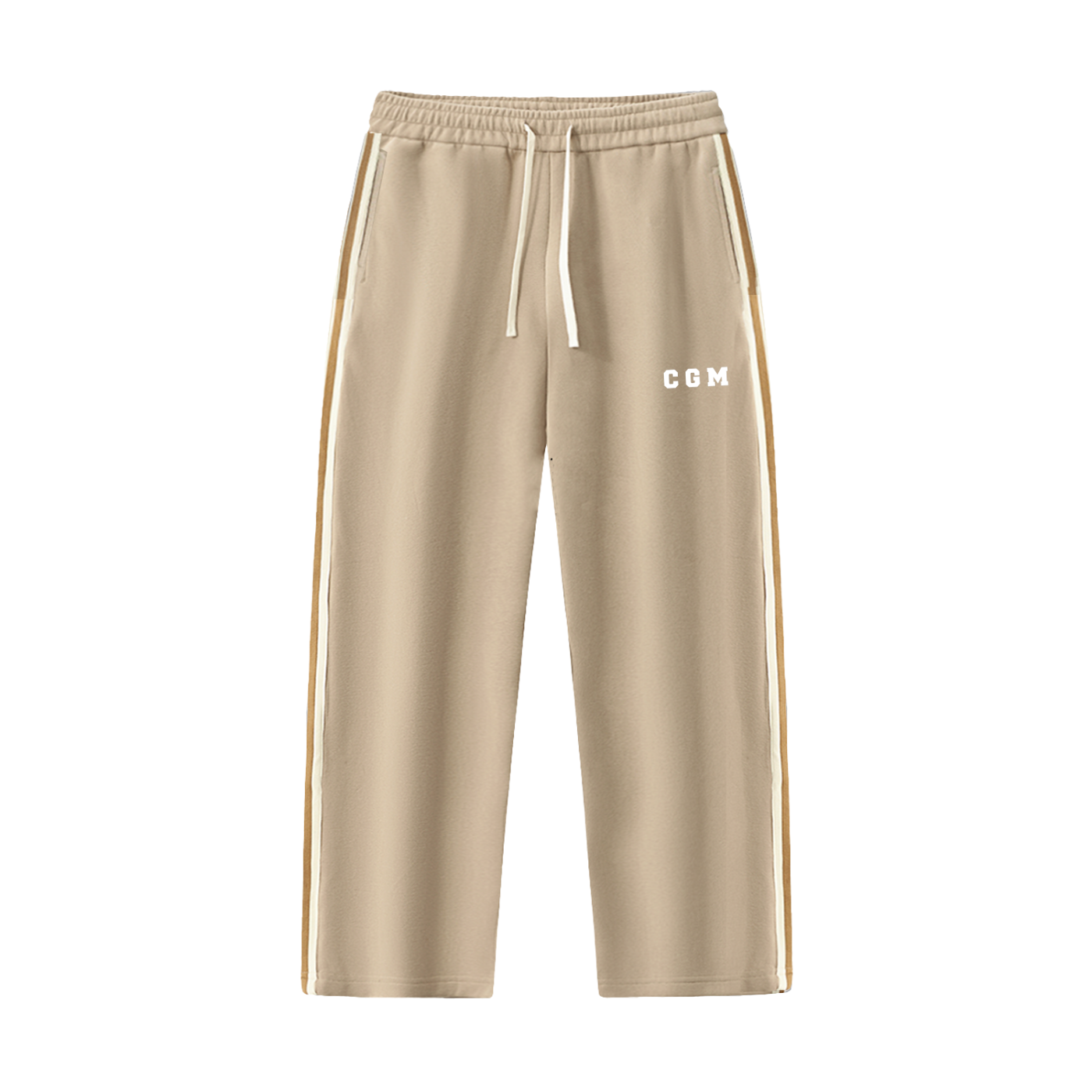 Contrast Side-Stripe Straight-Leg  Pants