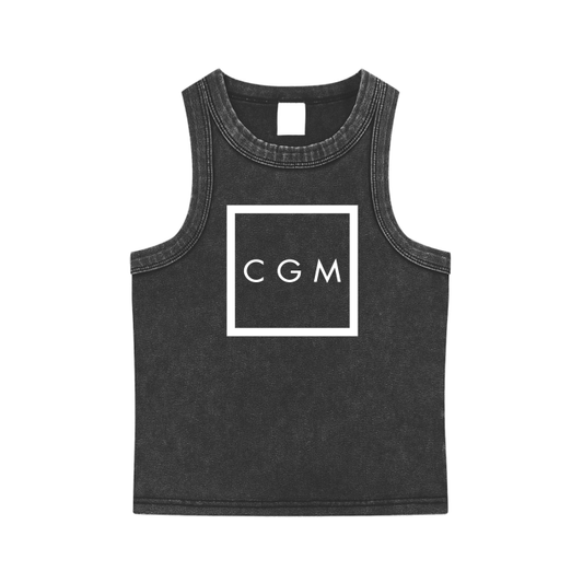 CGM Initials Box Logo Snow Washed Tank Top