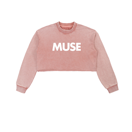 CGM Muse Raw Edge Cropped Sweatshirt