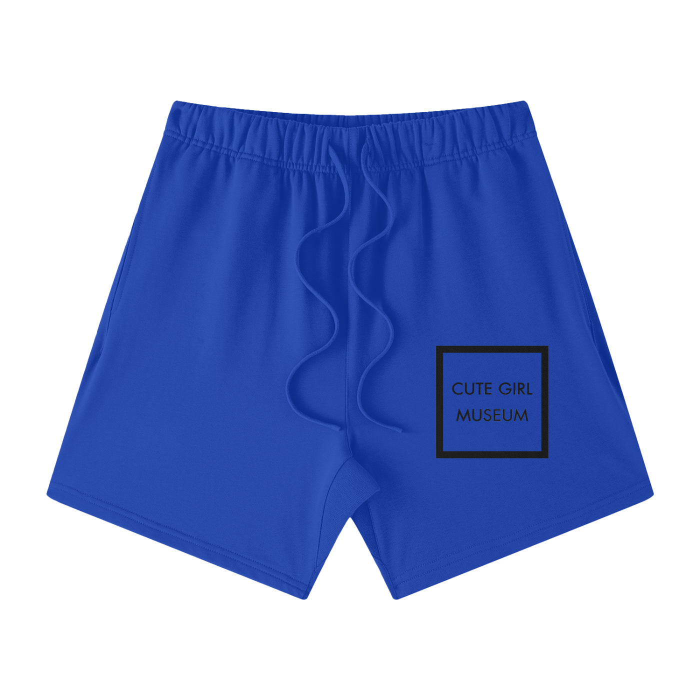 CGM Cute Girl Box Logo Earth Tone Cotton Shorts White