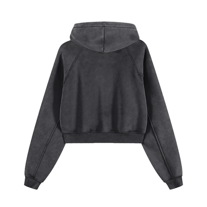 CGM Museum Logo Snow Washed Cropped Hoodie
