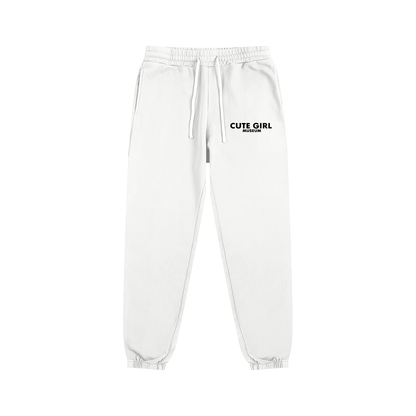 CGM Cute Girl Logo Essential Sweatpants White