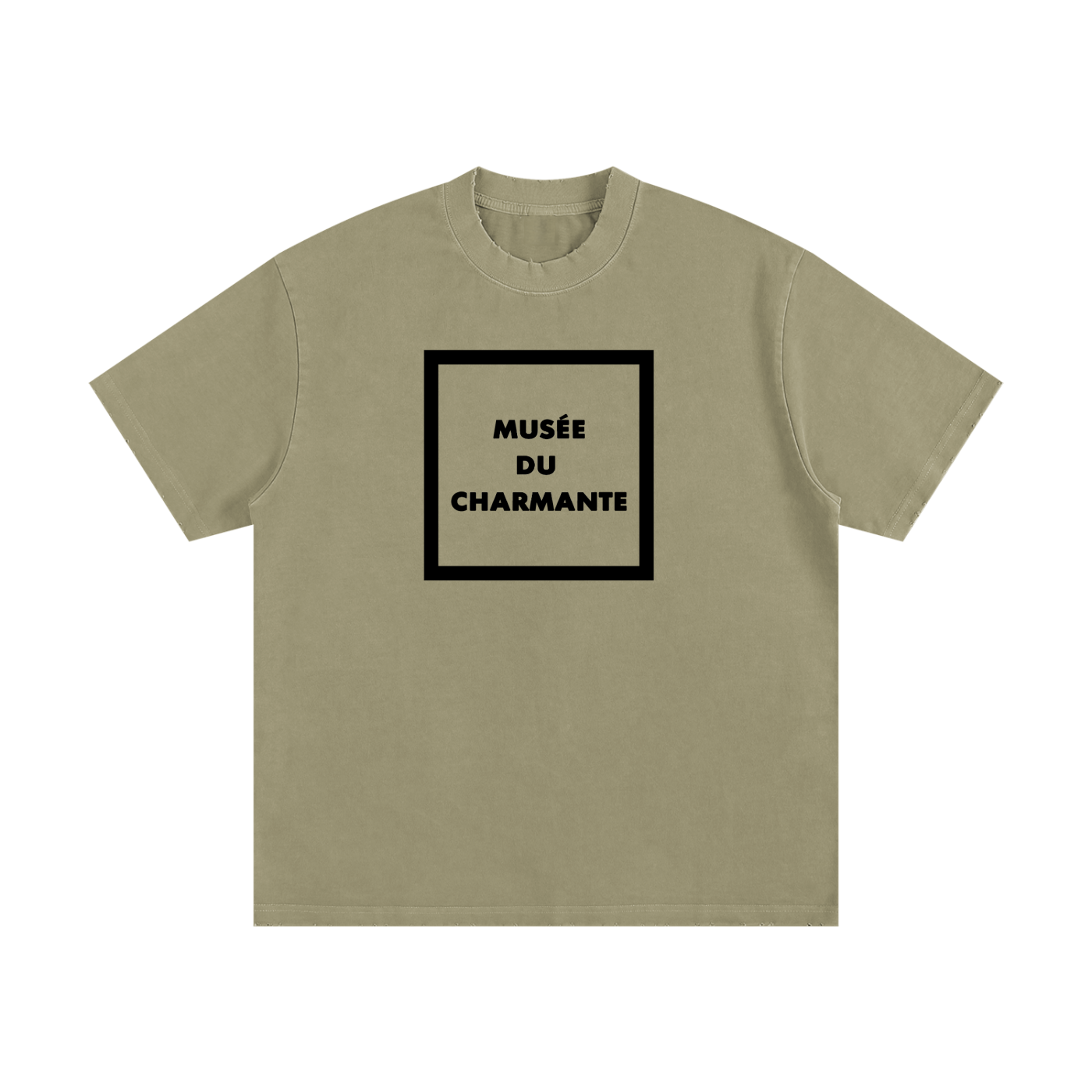 Charmante Box Heavyweight Vintage Washed Frayed Tee