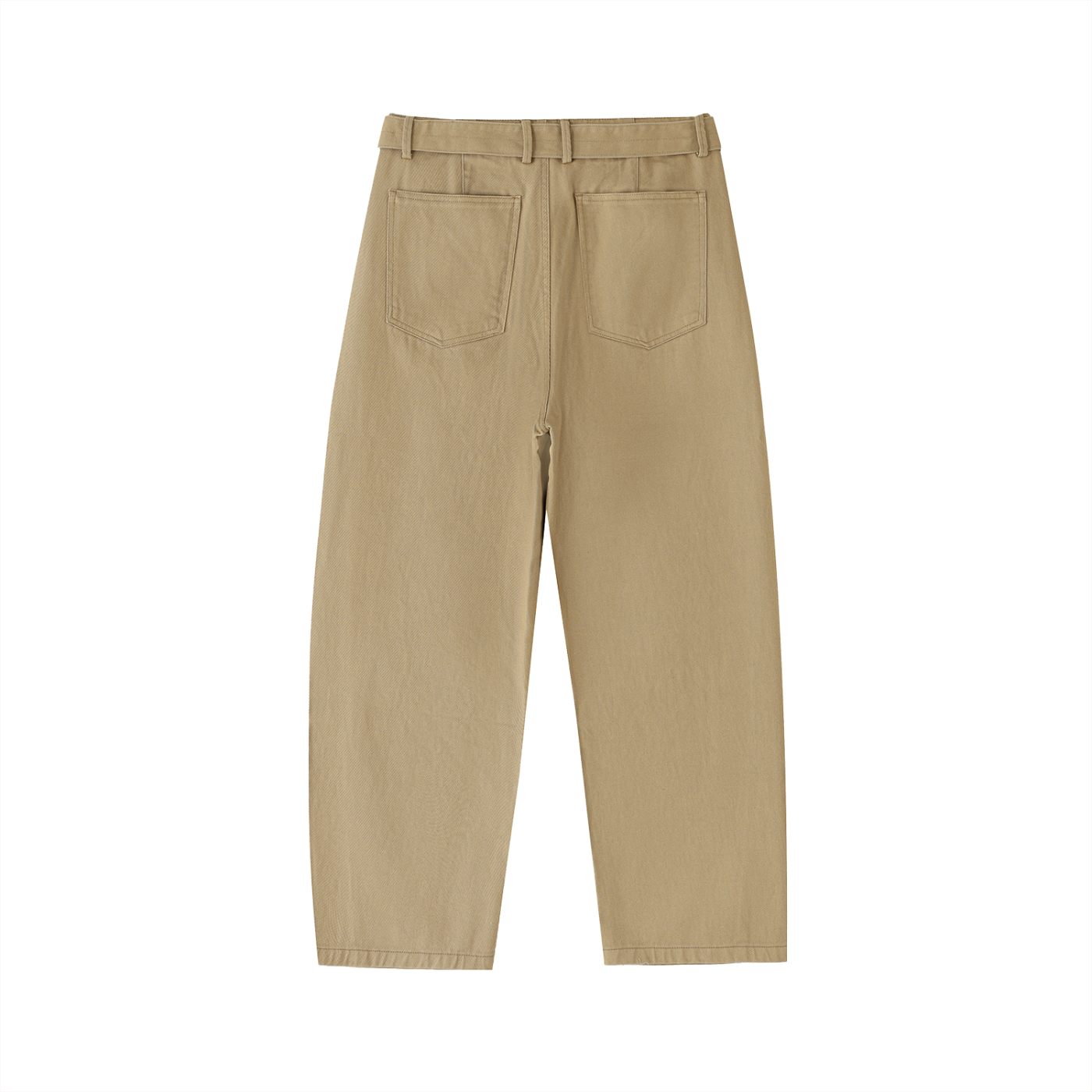 CGM Belted Barrel-leg Chino Pants