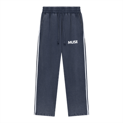 Snow Washed Contrast Tape Sweatpants
