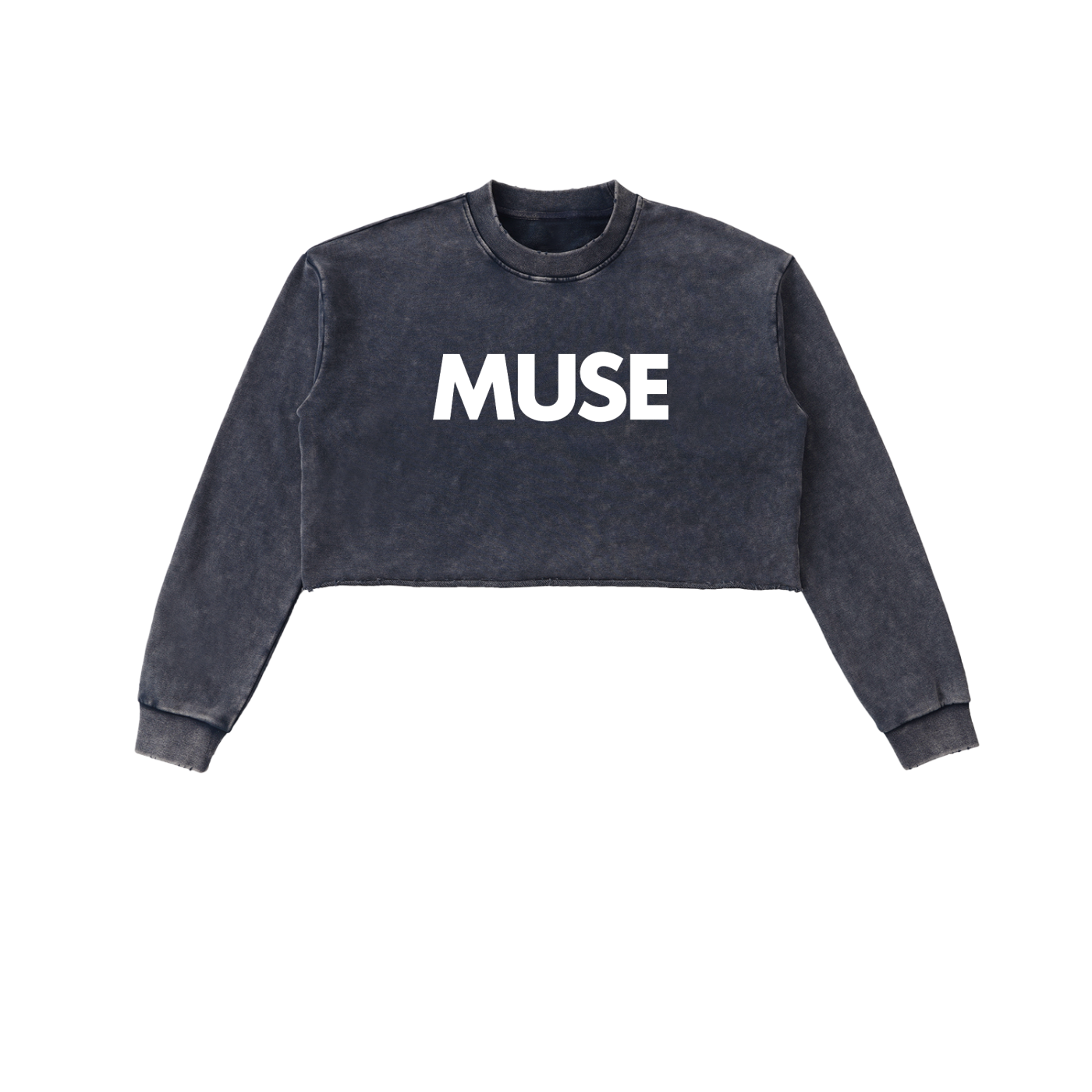 CGM Muse Raw Edge Cropped Sweatshirt