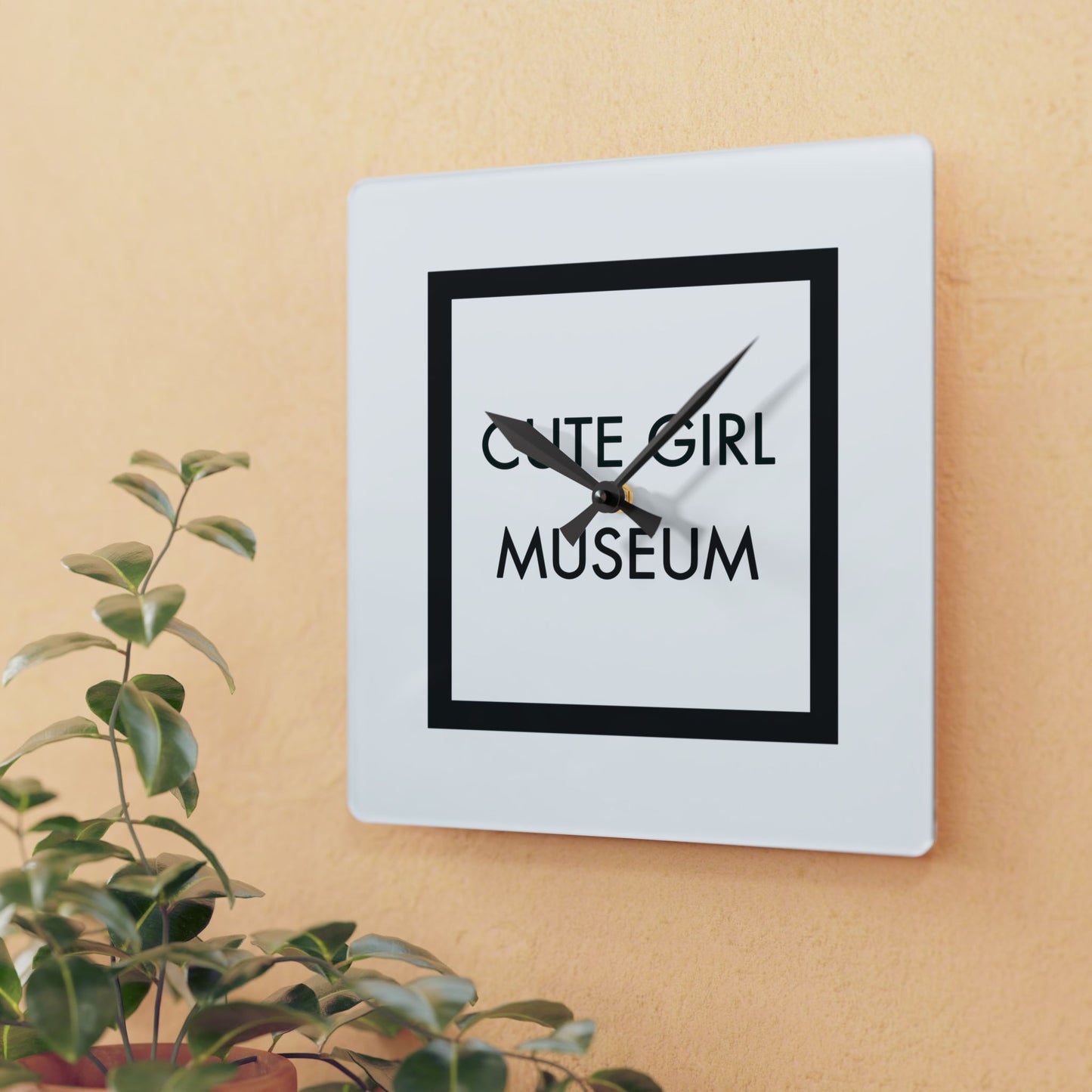 CGM Cute Girl Museum Box Logo Acrylic Wall Clock White