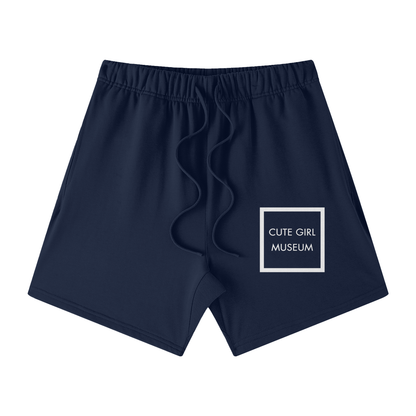 CGM Cute Girl Box Logo Earth Tone Cotton Shorts