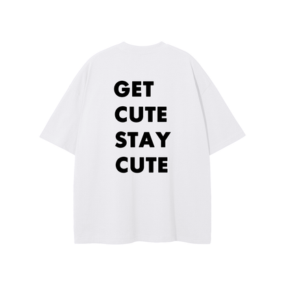 CGM Left Chest Logo Get Cute Tee White