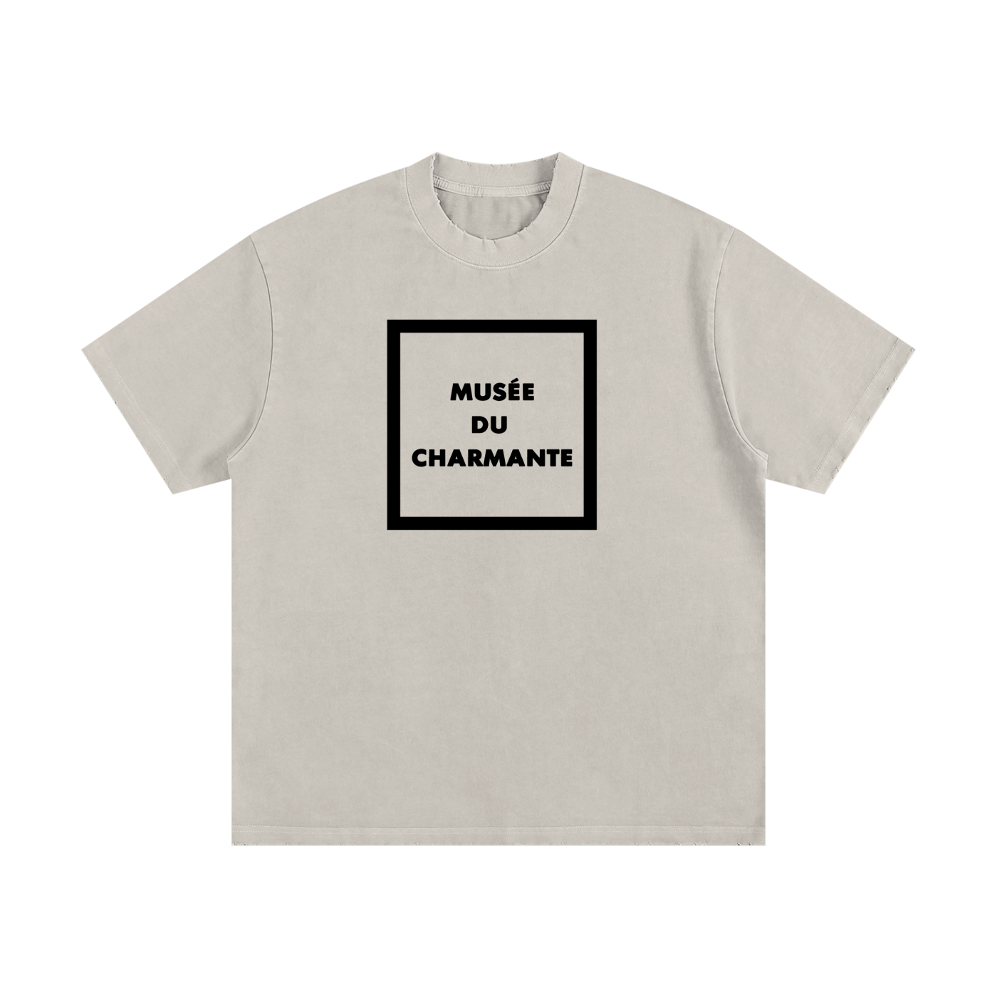 Charmante Box Heavyweight Vintage Washed Frayed Tee