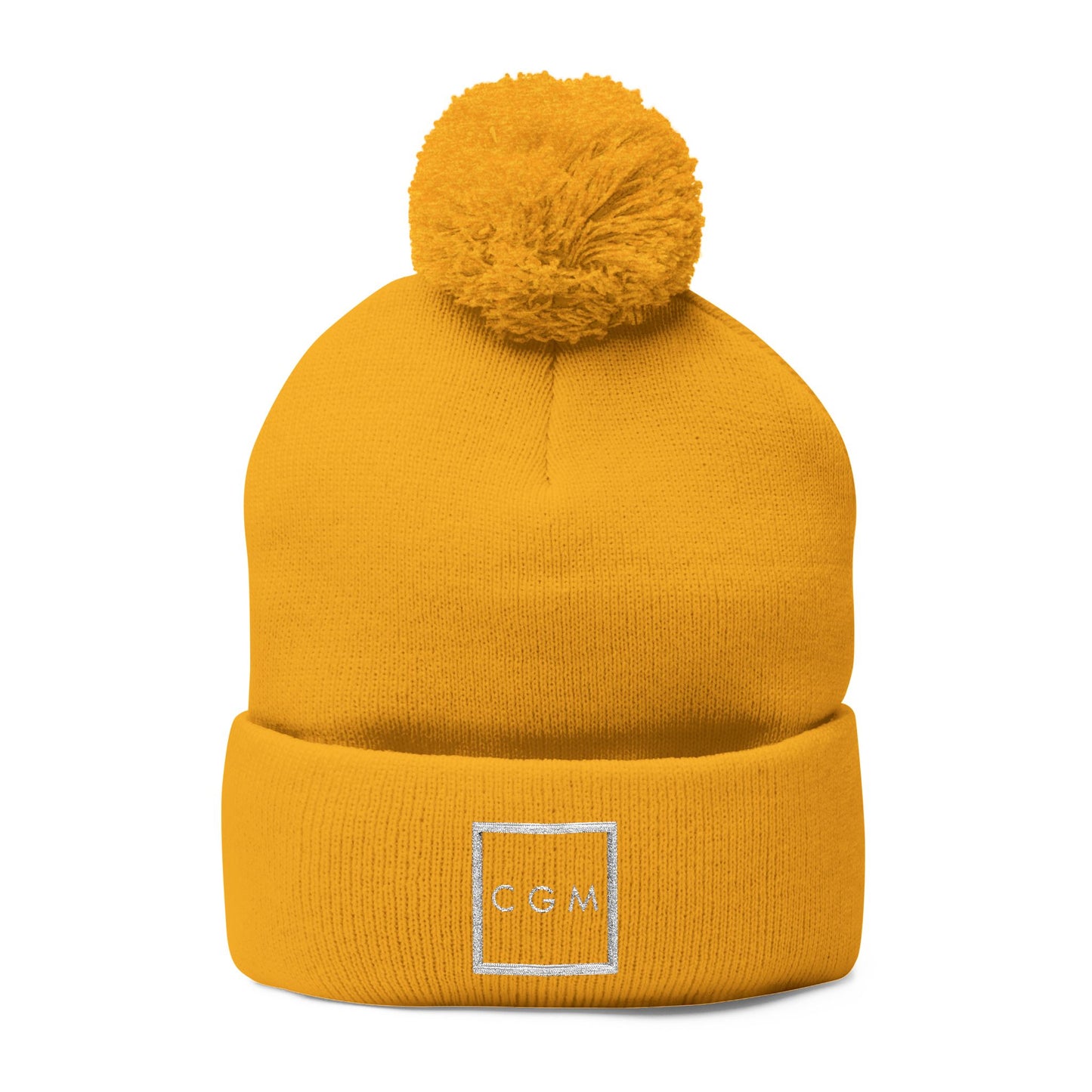 CGM Embroidered Pom-Pom Knit Cap