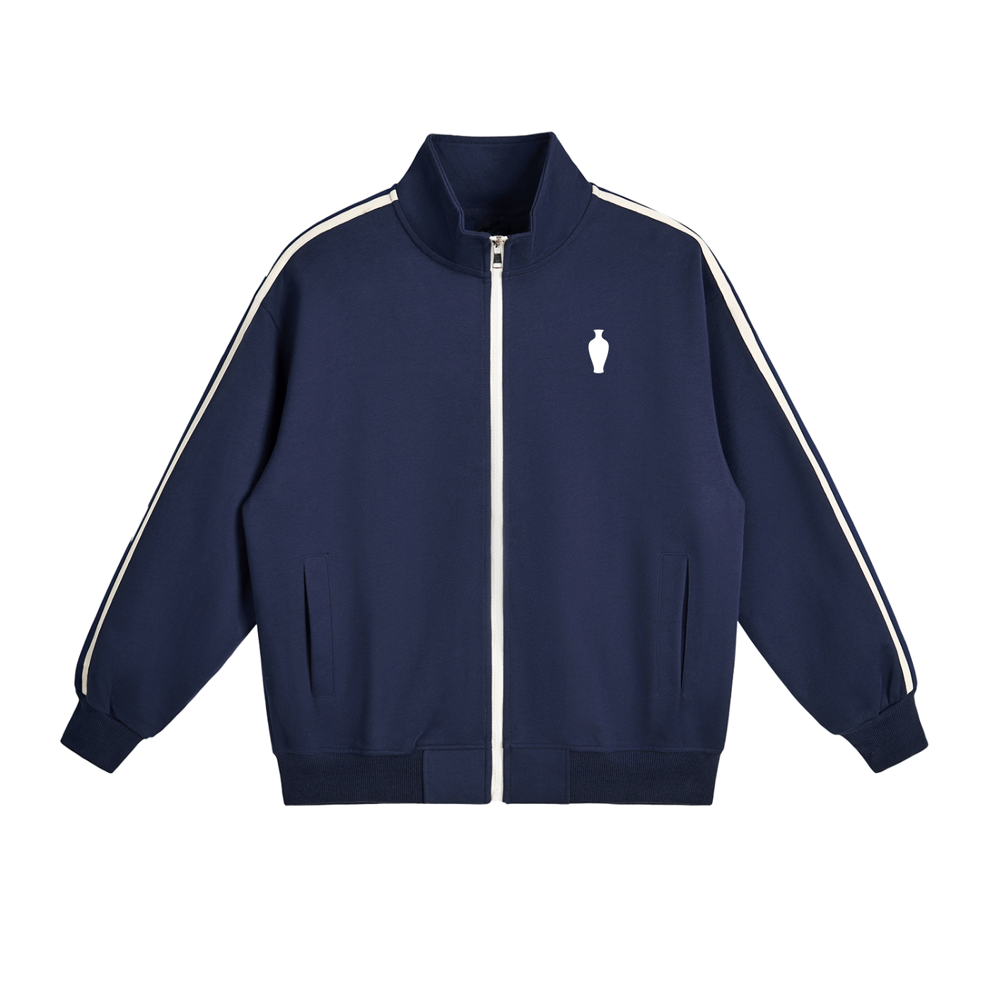 Contrast Side-Stripe Stand Collar  Jacket