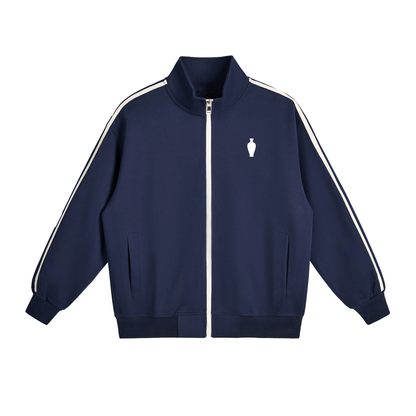 Contrast Side-Stripe Stand Collar  Jacket