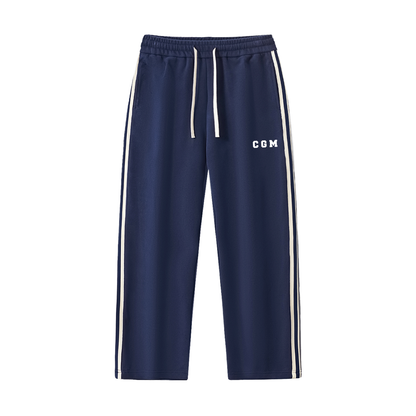 Contrast Side-Stripe Straight-Leg  Pants