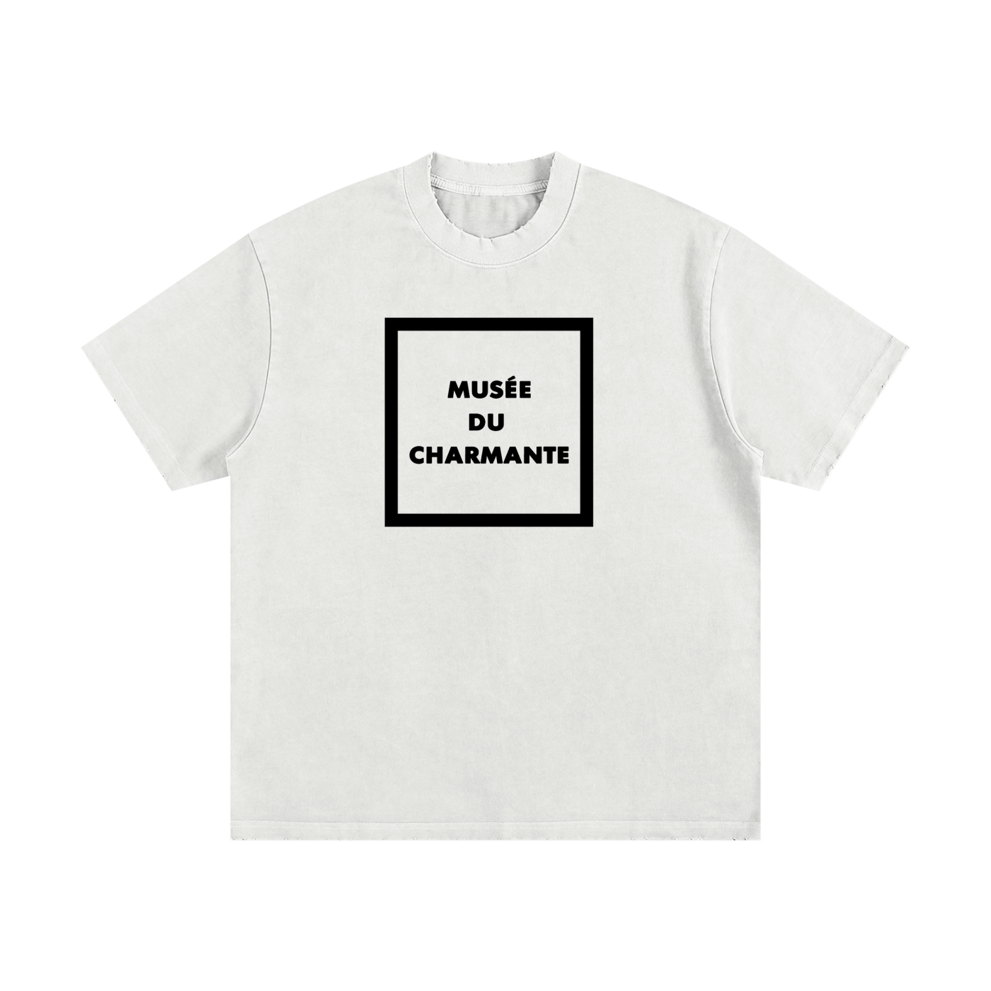 Charmante Box Heavyweight Vintage Washed Frayed Tee