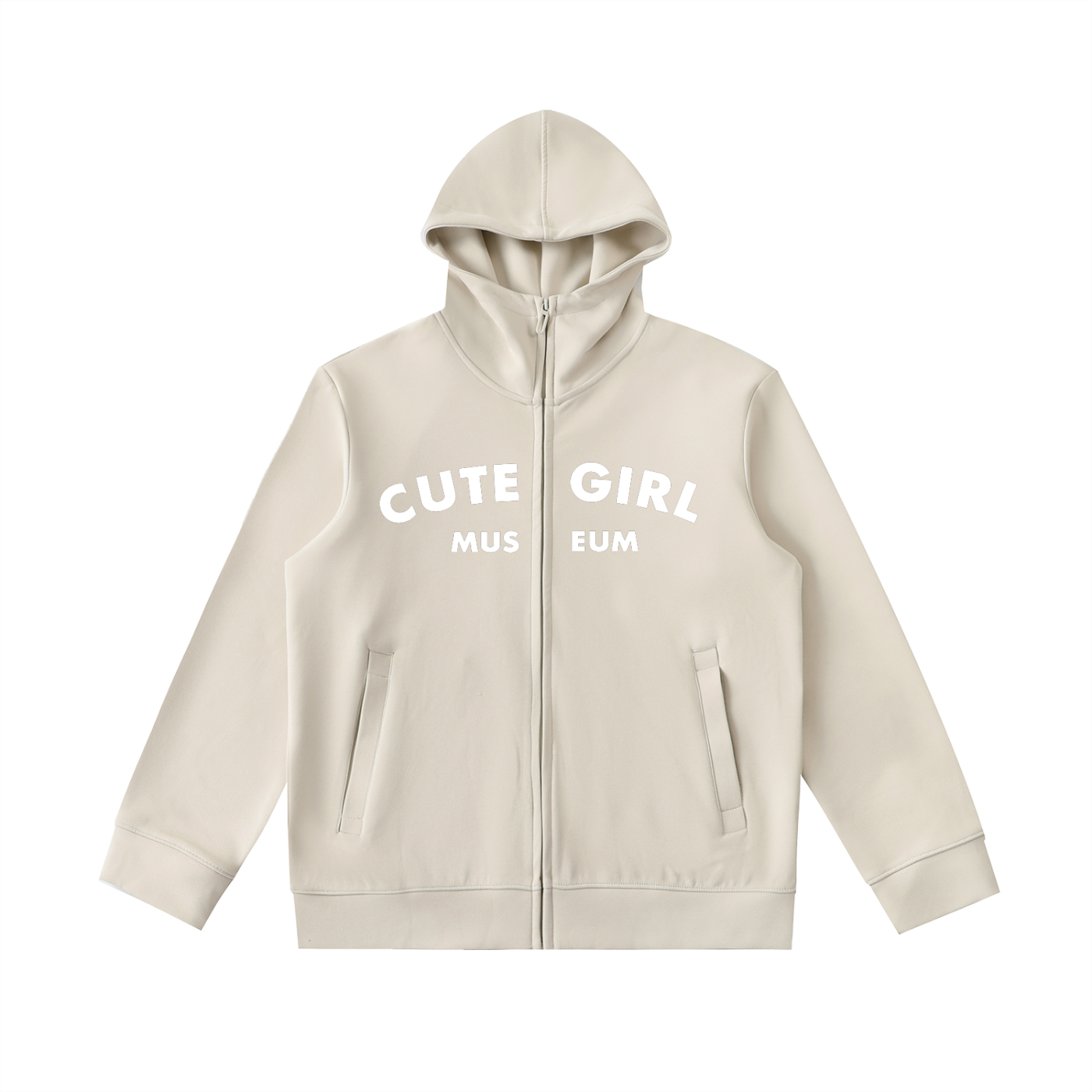 Essential Heavyweight High Neck  Zip-Up Hoodie