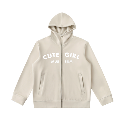 Essential Heavyweight High Neck  Zip-Up Hoodie