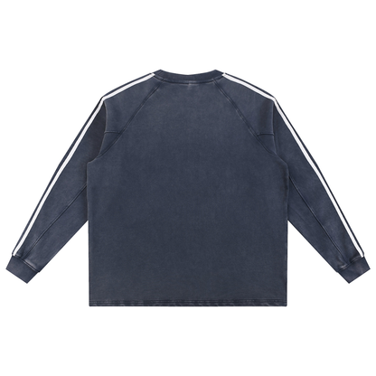 Snow Washed Contrast Tape Sweatshirt