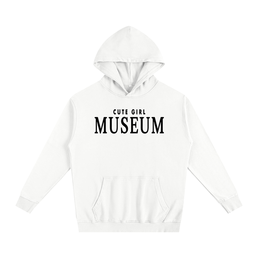 CGM Museum Logo Oversized Essential Hoodie White