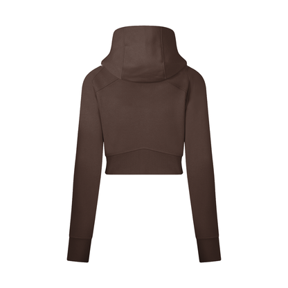 CGM Cute Girl Logo Cropped Zip-Through Hoodie