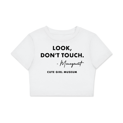 CGM Look Don't Touch Crop Tee White