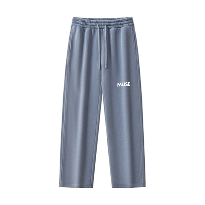 Frayed Enzyme Washed Fleece Sweatpants