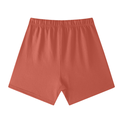 CGM Cute Girl Box Logo Earth Tone Cotton Shorts White