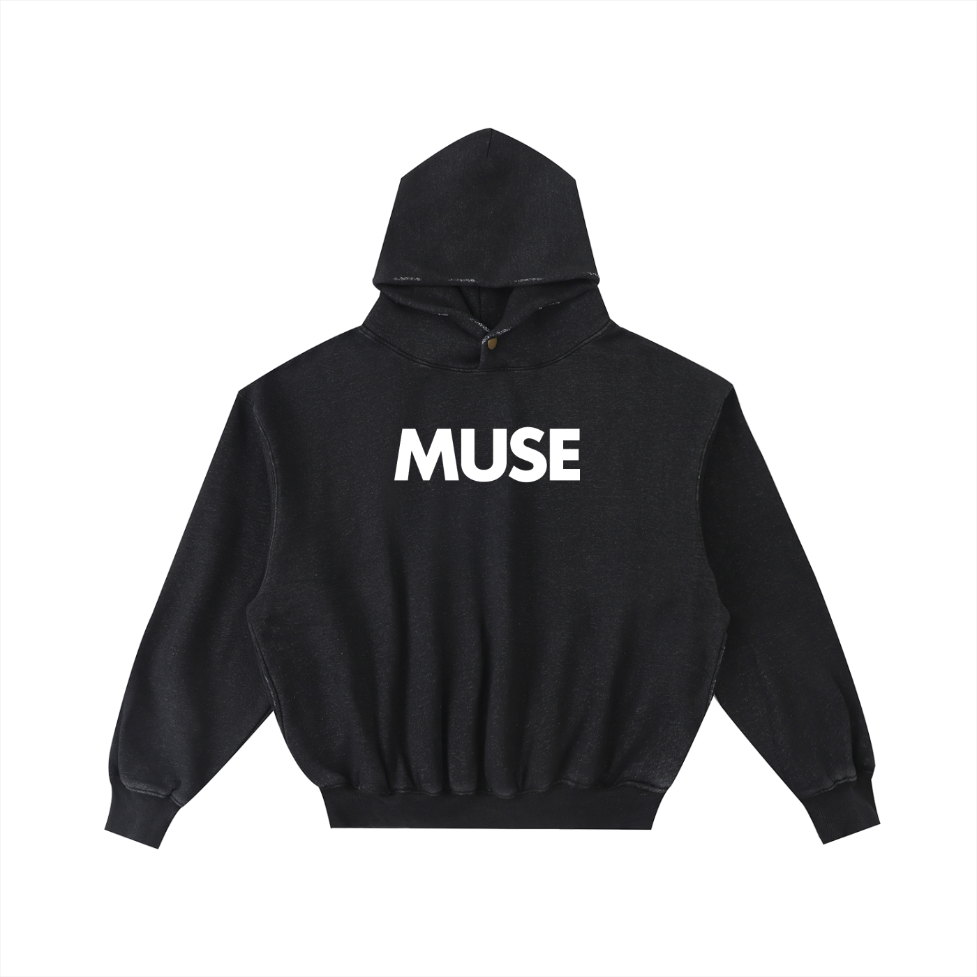 Frayed Enzyme Washed Fleece Hoodie