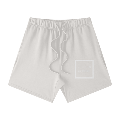CGM Cute Girl Box Logo Earth Tone Cotton Shorts
