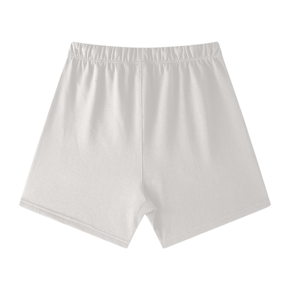 CGM Cute Girl Box Logo Earth Tone Cotton Shorts White