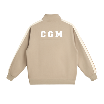 Contrast Side-Stripe Stand Collar  Jacket