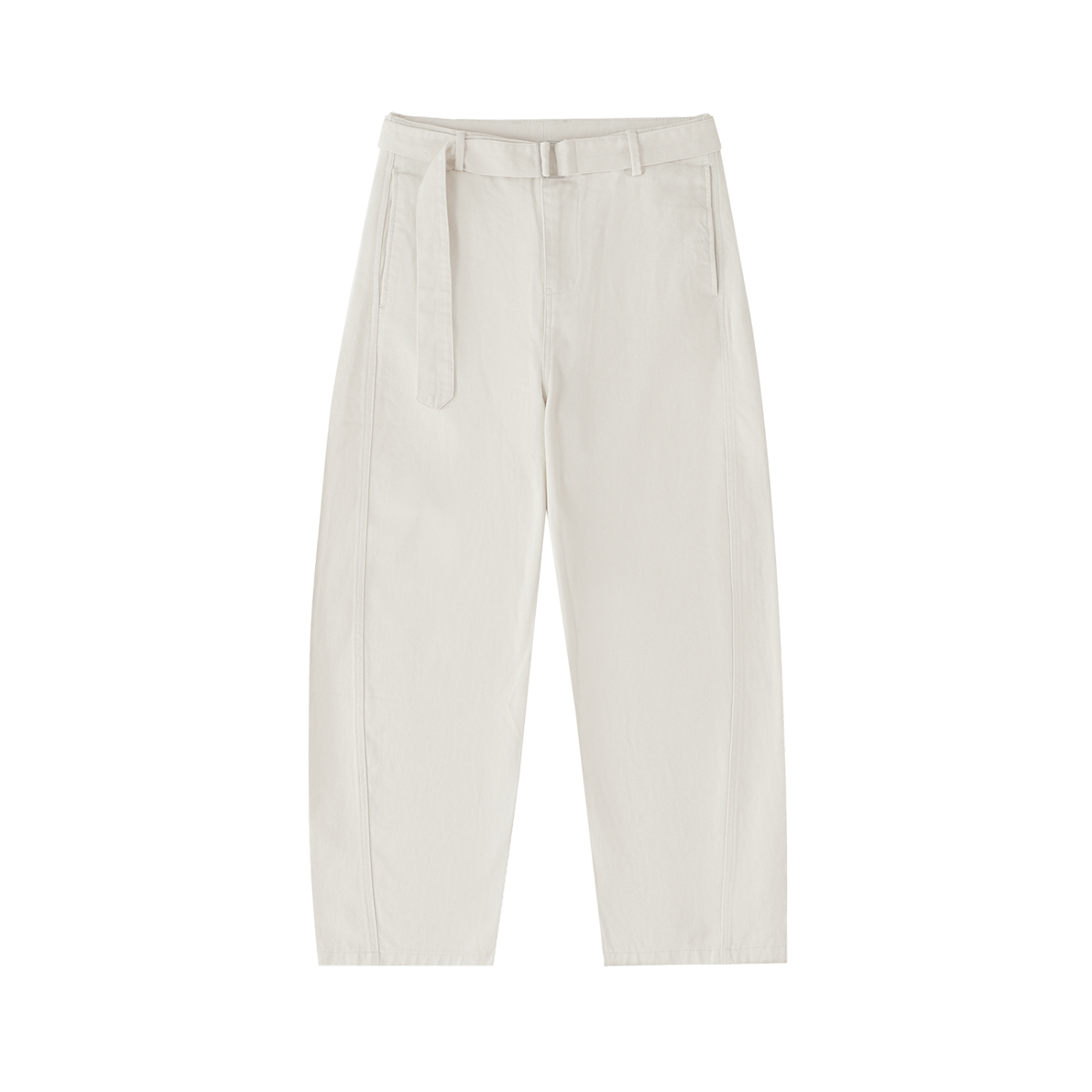 CGM Belted Barrel-leg Chino Pants