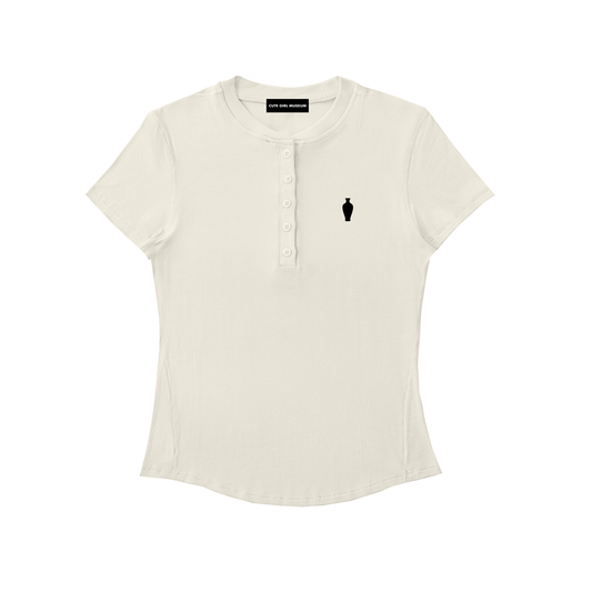 CGM Short Sleeve Contour Henley Shirt