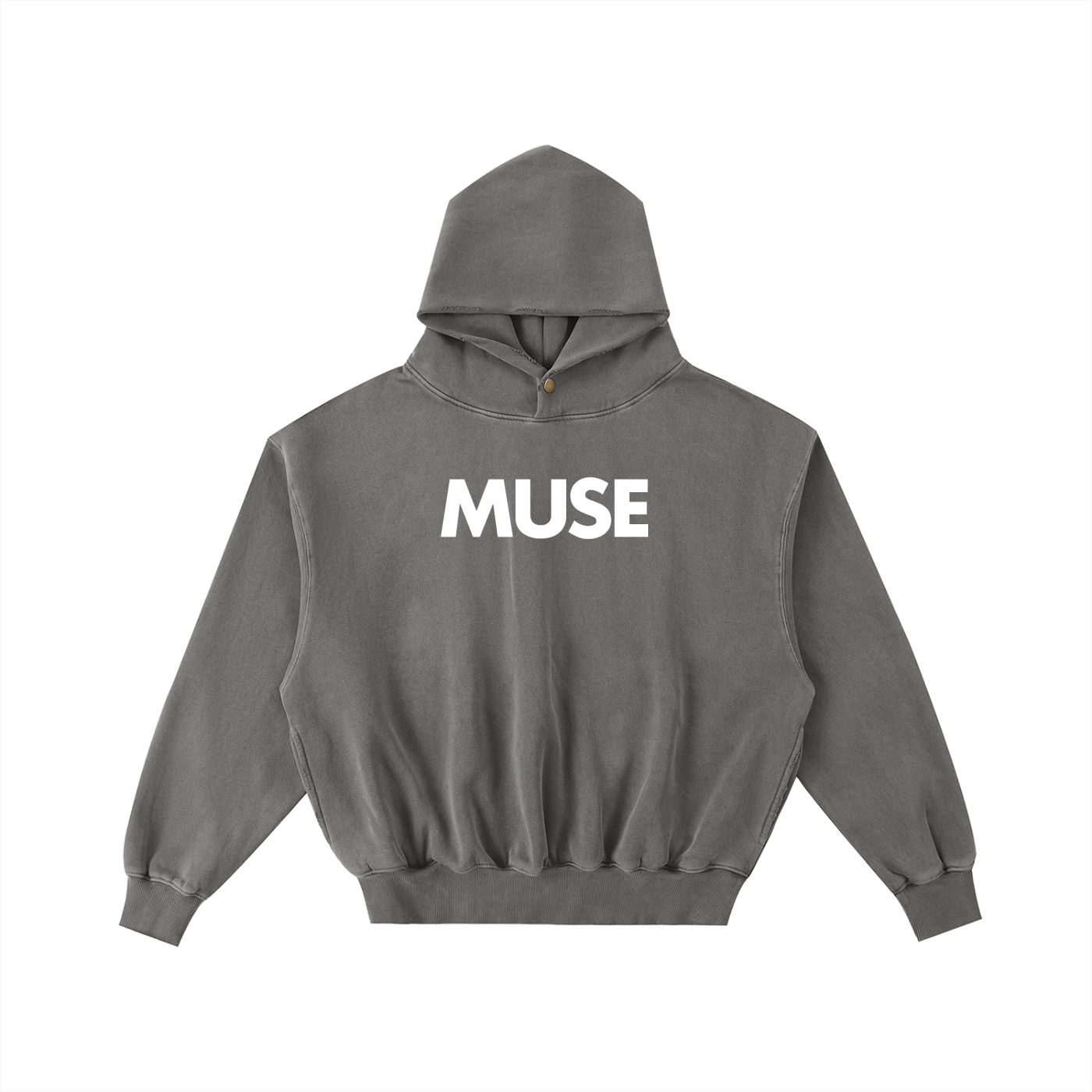 Frayed Enzyme Washed Fleece Hoodie