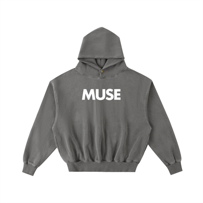 Frayed Enzyme Washed Fleece Hoodie