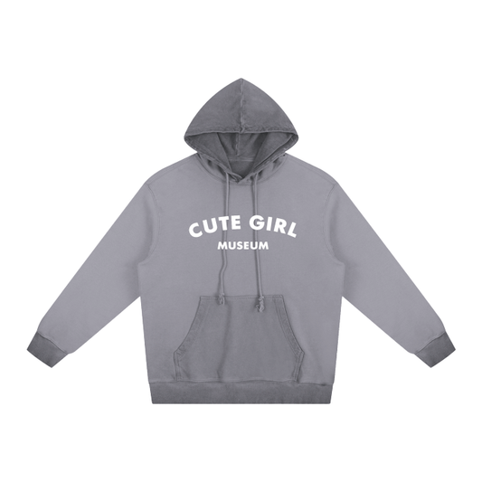 CMG Cute Girl Arch Logo Vintage Stone Washed Hoodie